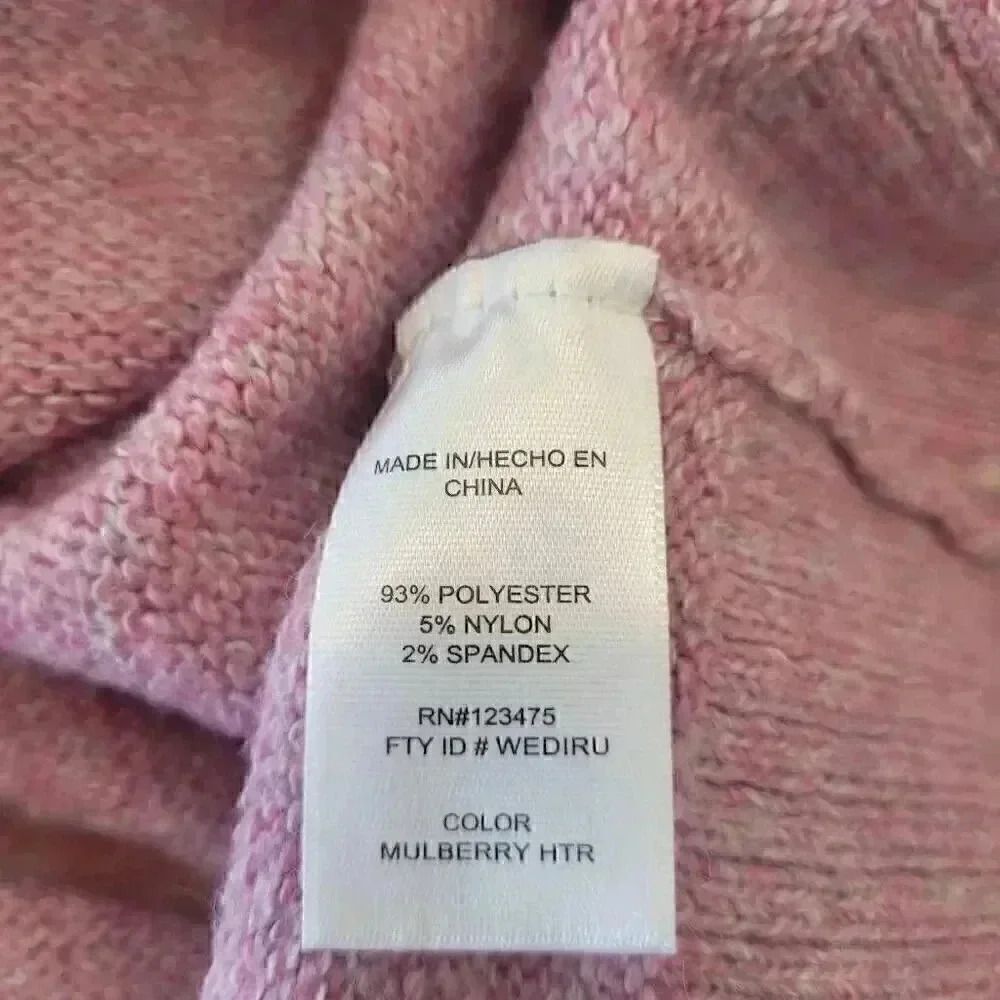 Ellen Tracy Women's Mulberry Heather Poly/Nylon/Spandex Crewneck Sweater NEW - Picture 4 of 12